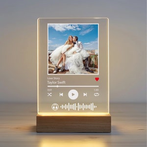Personalized Song Plaque with Stand | Custom Photo Acrylic Music Plaque | Birthday Gifts for Him& for Her | Wedding Decor | Anniversary Gift