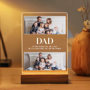 Personalized Photo Night Light, Fathers Day Gifts, Personalized Gifts, Gift for Dad, Best Dad Ever, Custom Name Light, Bedroom Night Light