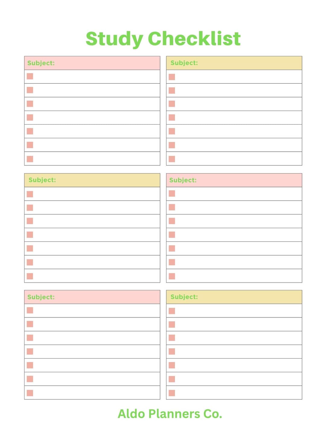 Pastel Student Planner | Study Checklist, Assignment Tracker (PDF) - Etsy