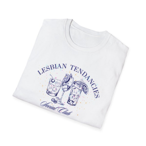 Lesbian Tendencies Social Club Monochomatic Cute Gay T Shirt, Lesbian Bachelorette, LGBTQ Pride