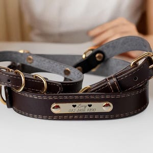 Leather Dog Collar, Personalized Dog Collar, Engraved Leather Dog Collar, Personalized Leather Dog Collar