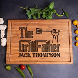Personalized Fathers Day Gift, Gift For Dad, BBQ Cutting Board, Custom Boyfriend Gift, Husband Gift for Him, Wood Grill Gift for Fiance