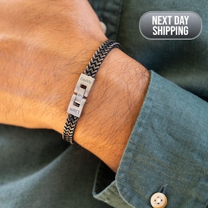 Men's Personalized Stainless Steel Bracelet, Engraved Bracelet, Stainless Steel, Personalized Bracelet, Hidden Message