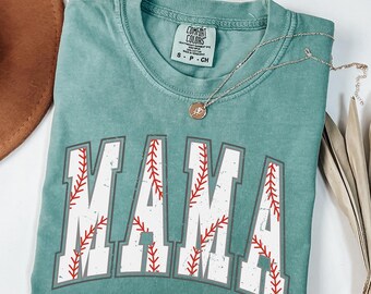 Comfort Colors® Cute Baseball Mama Shirt, Gift For Baseball Mom, Gift For Baseball Lover Mom, Baseball Mom Tee, Baseball Season Mom Shirt
