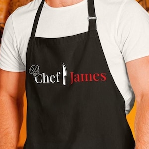 Custom Chef Apron, Apron for Men, Birthday Gift for Men, Father&#39;s Day Gift, Unisex Apron, Gift for Him, Housewarming Gift, Kitchen Apron