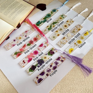 Pressed Flower Bookmark for Women, Custom Resin Bookmark, Personalized Bookmark, Floral Bookmark with Name, Mothers Day Gift Idea, Book Mark bild 8