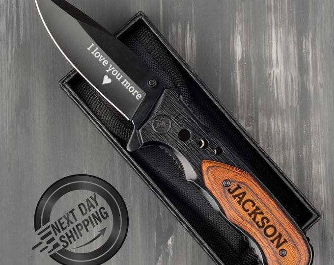 Engraved Pocket Knife for Boyfriend, Personalized Knife for Husband, Hunting Knife, Custom Knife, Boyfriend Gift, Pocket Knife, Husband Gift
