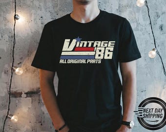 Retro 40th Birthday Gift for Men, Vintage 1986 T-Shirt, 40 Years Old Gift, Classic Eighties Tee, Birthday Present for Him, Husband, Dad
