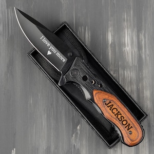 Engraved Pocket Knife for Boyfriend, Personalized Knife for Husband, Hunting Knife, Custom Knife, Boyfriend Gift, Pocket Knife, Husband Gift