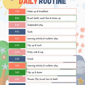 Editable Kids Daily Routine Chart | Toddler & Baby Schedule | Printable ...