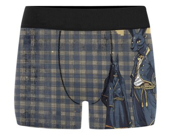 Boxer intimo da uomo Boxer corto con stampa all-over a quadri Furry Anubis