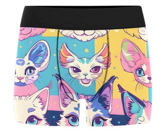 Boxer intimo uomo corto Furry SFW Fursona Cats Boxer con stampa all over