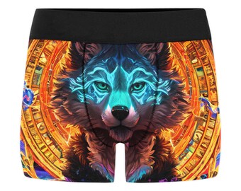 Men Underwear Boxer short Furry Wolf Psycedelic Sport All Over Print Boxer Briefs