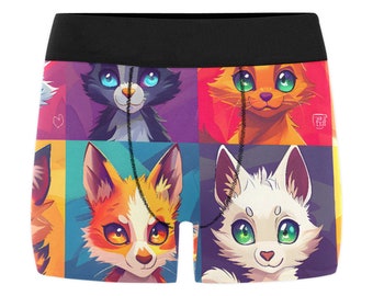 Boxer intimo da uomo corto Cute Furry Friends SFW boxer con stampa all over