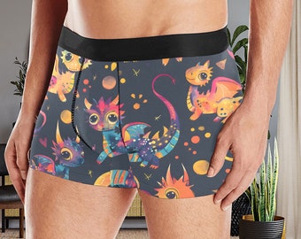Men Underwear Boxer short Dragon Furry cute All Over Print Boxer Briefs