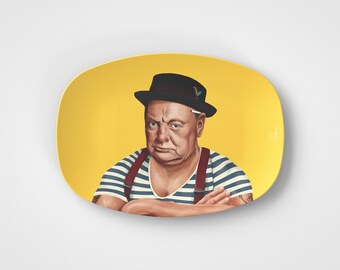 Winston Churchill // Plato para servir de 10"x14" // Idea de regalo político