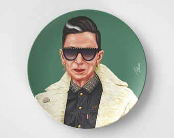 Ruth Bader Ginsburg // Plato redondo de 10" // Idea de regalo político