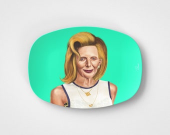 Margaret Thatcher // Plato de servicio de 10"x14" // Idea de regalo político