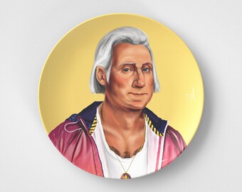 George Washington // Plato redondo de 10" // Idea de regalo político