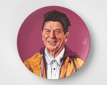 Ronald Reagan // Plato redondo de 10" // Idea de regalo político
