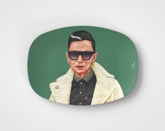 Ruth Bader Ginsburg // Plato de servicio de 10"x14" // Idea de regalo político