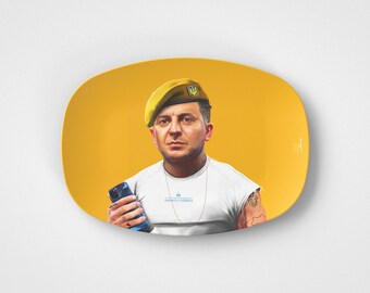 Volodymyr Zelensky // Plato para servir de 10"x14" // Idea de regalo político