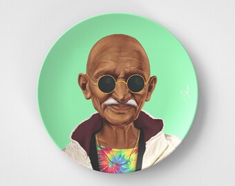 Mahatma Gandhi // Plato redondo de 10" // Idea de regalo espiritual