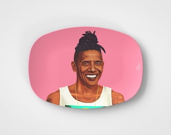 Barack Obama // Plato de servicio de 10"x14" // Idea de regalo político