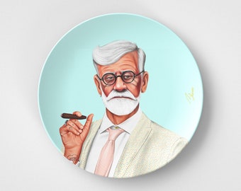 Sigmund Freud / 10" Runde Platte / Psychologie Geschenk