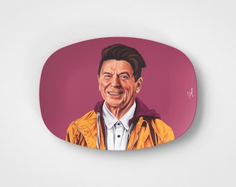 Ronald Reagan // Plato para servir de 10"x14" // Idea de regalo político