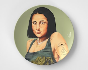 Mona Lisa // Plato redondo de 10" // Idea de regalo de artista