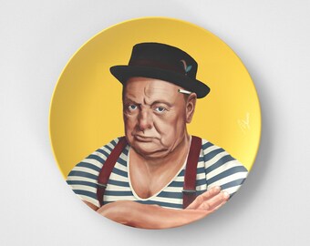 Winston Churchill // Plato redondo de 10" // Idea de regalo político