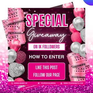 Giveaway Flyer, Instagram Flyer, Hair Flyer, Book Now Flyer, DIY Booking Flyer, Giveaway Flyer Template, Premade Editable Canva Template