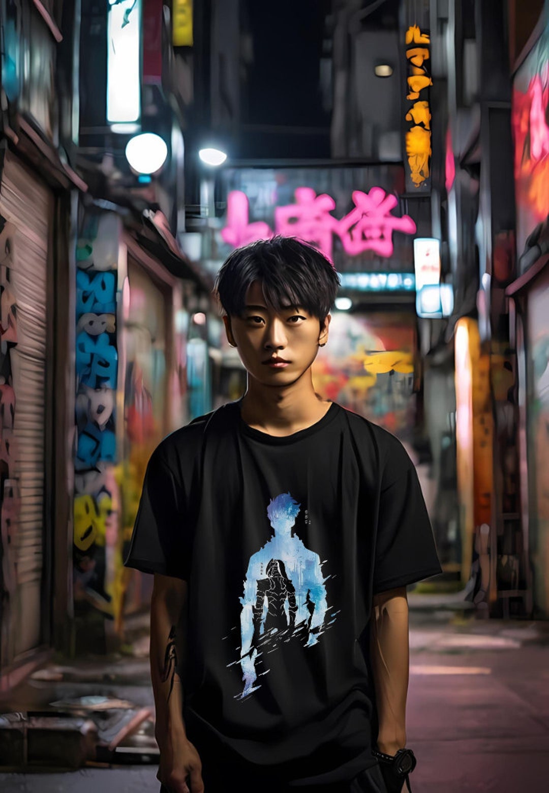 Garçon Fille Solo Leveling T-Shirts à Manches Courtes Sung Jin-Woo Été Shirt Hip Hop Tee Garçon Fille Solo Leveling T-Shirts à Manches Courtes Sung Jin-Woo Été Shirt Hip Hop Tee