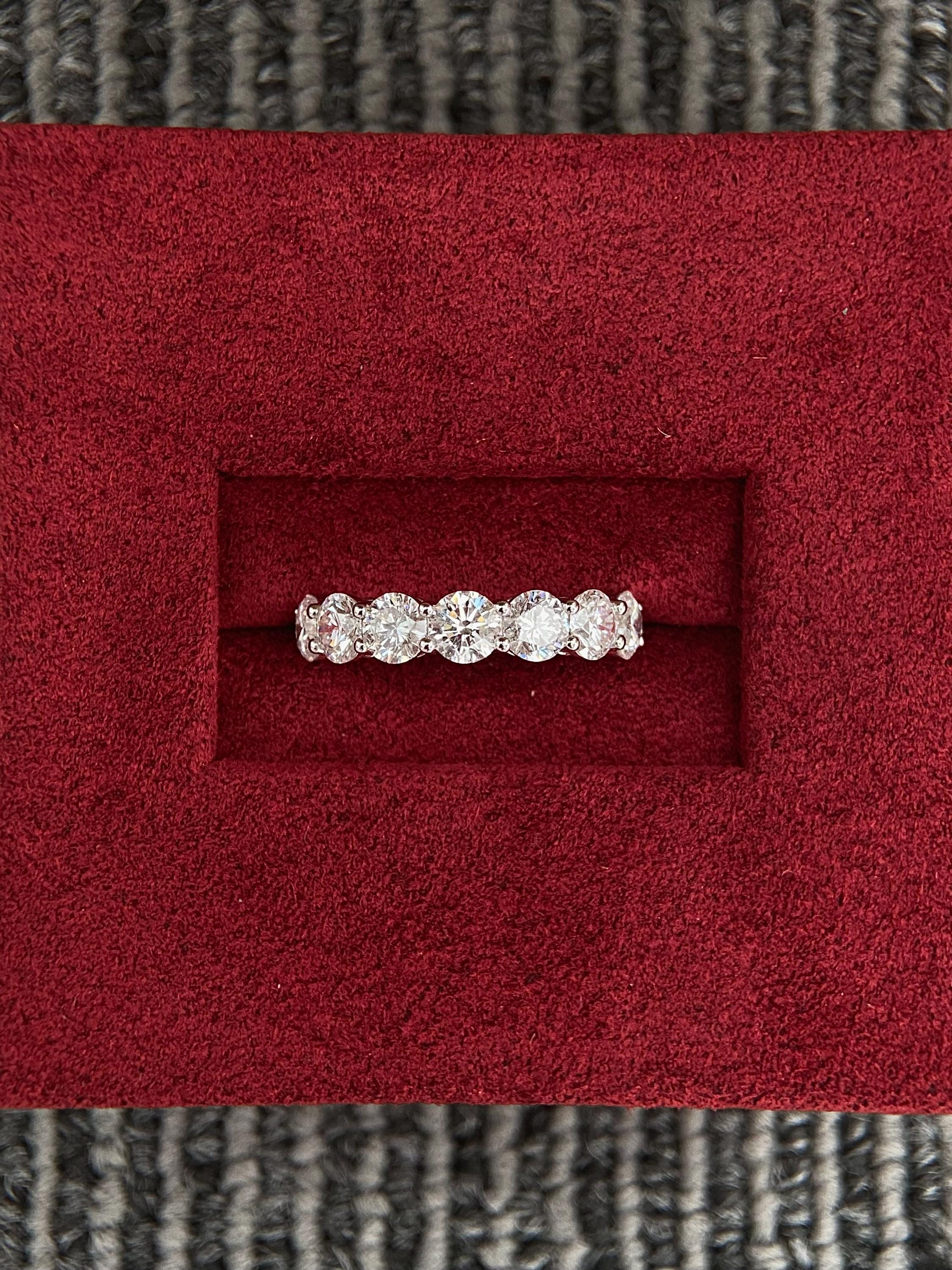 2.2 Carat Lab Grown Diamond Eternity Band: 14k White Gold Wedding Ring