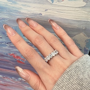 18K White Gold Oval Lab Grown Diamond Eternity Band