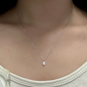 Marquise necklace 0.3 Carat Marquise Cut EF-VS Lab Grown Diamond Necklace,solitaire necklace  9K Gold Marquise  cut necklace diamond