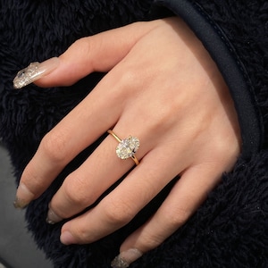 2 Carat Oval Lab Diamond Engagement Ring: 14K Gold Solitaire