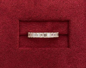 1.2 CT Emerald Cut Lab Grown Diamond Eternity Band - 18k Gold