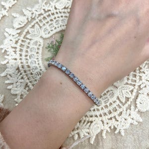 9.4 Carat Diamond Tennis Bracelet 18k whtie gold Lab Grown Round Diamond Bracelet Lab Grown Diamond Tennis Bracelet for Women
