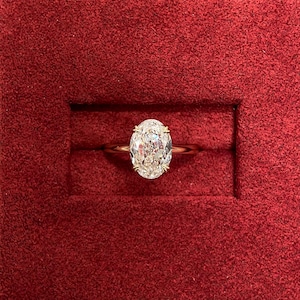 3 Carat D Color VS1 Clarity IGI Certified Oval Cut Lab Grown Diamond Solitaire Engagement Ring 14k Yellow Gold