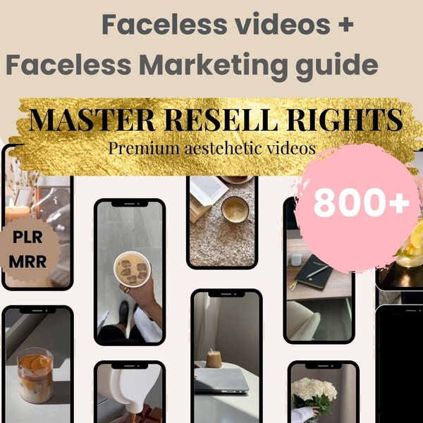 800+ MRR Faceless Videos Master Resell Rights and PLR Reels Template Faceless Marketing Sell On Etsy and Faceless Marketing guide