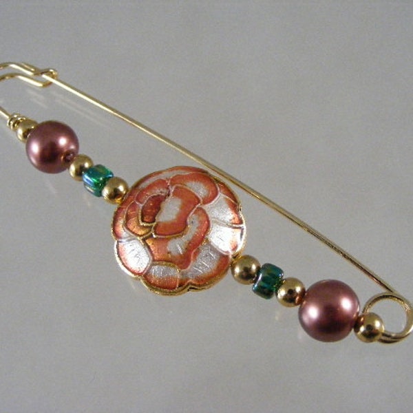 Smaller Cabbage Rose Cloisonne Kilt Pin.........Lot #261