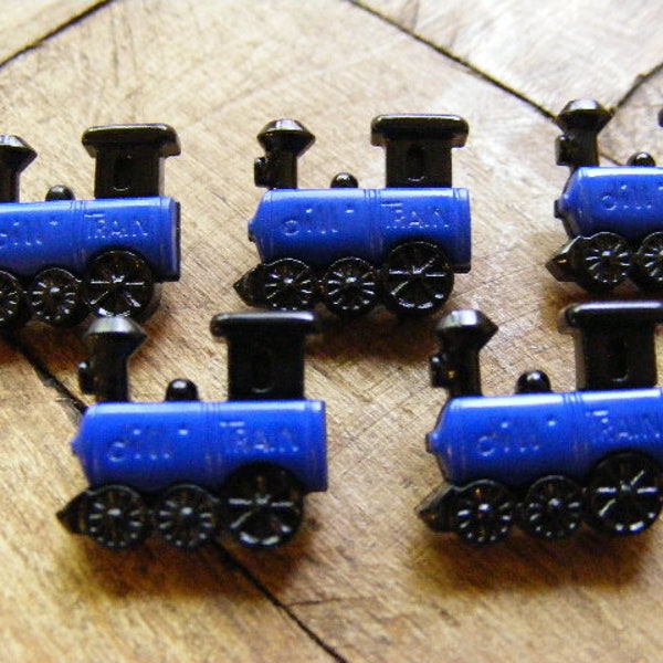 Vintage Lot of 5..  Colorful Choo Choo Train Buttons....Lot #1370