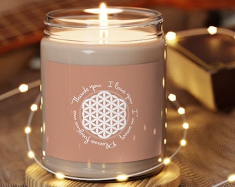 Flower of Life & Ho'oponopono(Boho) Scented Soy Candle