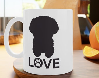 Toy Poodle Mug, Love Paw, Love Dog Gift, Dog Silhouette, Toy Poodle Gift, Cute Dog Mug For Dog Lovers