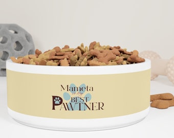 Personalized My Best PAWTNER Pet Bowl For Pet Gift, Cute Paw Bowl, Dog Lover Gift