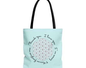 Flower of Life Ho'oponopono AOP Tote Bag