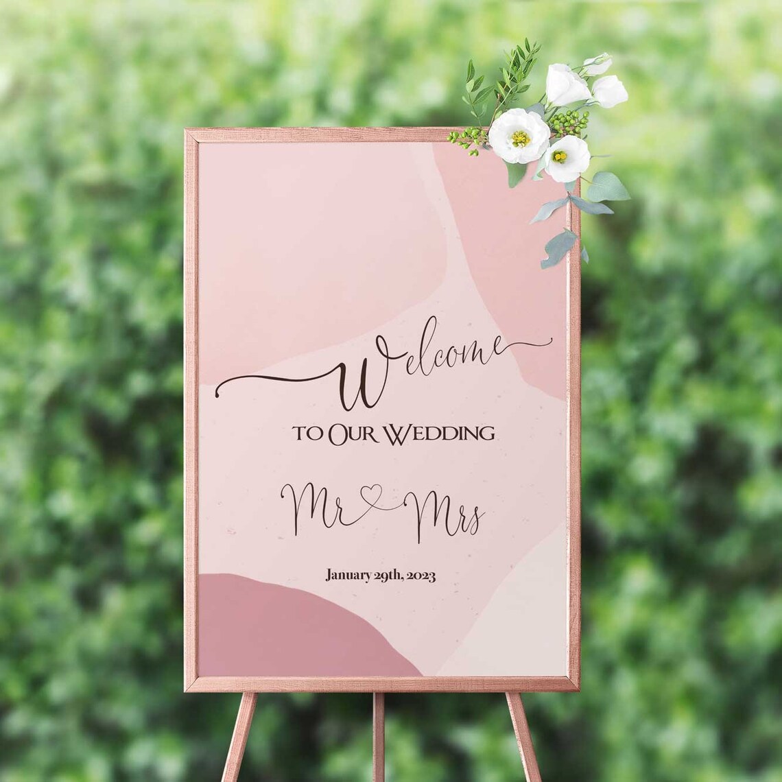 Wedding Sign A4 Custom Board Boho Pink Etsy