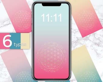 Flower Of Life iPhone Wallpapers Lock Screen Set of 6